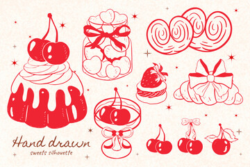 Coquette Cake Outline Clipart, Coquette cake line art, vintage outline, coquette cake , wedding, birthday ,Heart, Pink Cake ClipArt,coquette clipart, Hand drawn valentines candy, vintage cake, retro	
