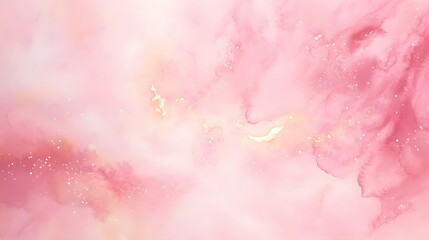 Fototapeta premium Abstract Pink Watercolor Background with Gold Accents