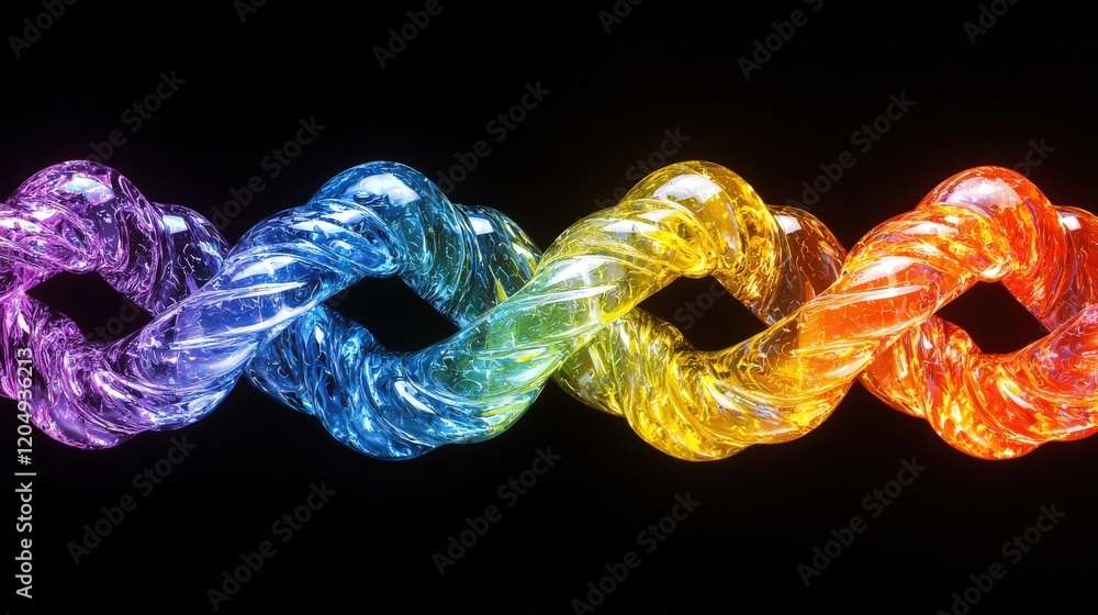 Poster colorful abstract twisted lines representing diversity and inclusion harmony