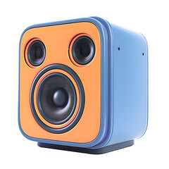 Orange and Blue Speaker isolated on transparent background