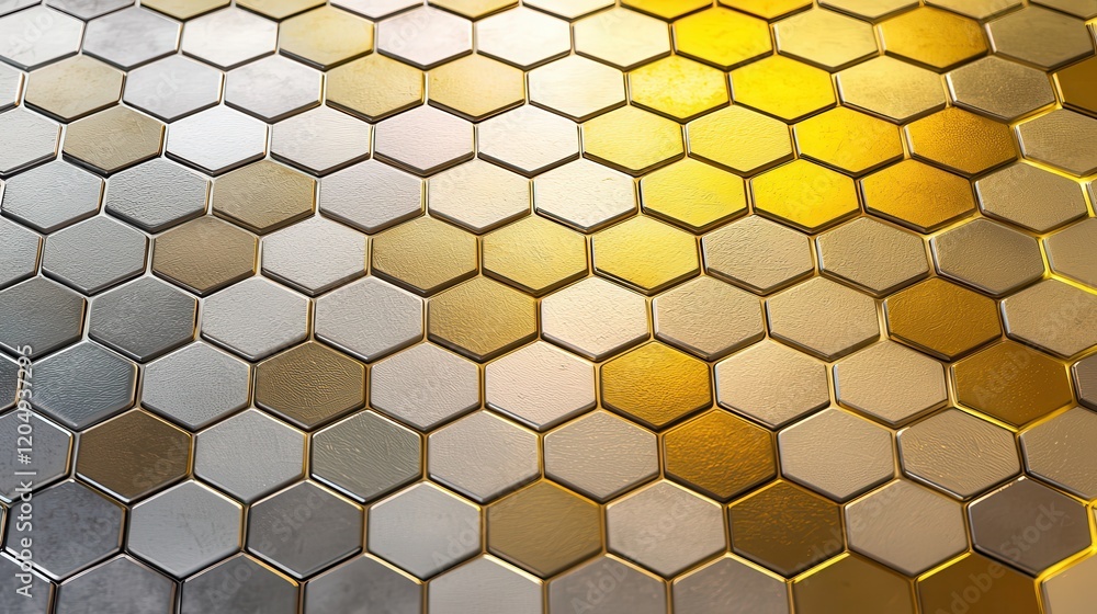 Poster intricate 3d metallic honeycomb pattern background for modern design projects