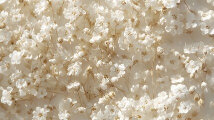 Delicate White Baby Breath Flowers Close Up