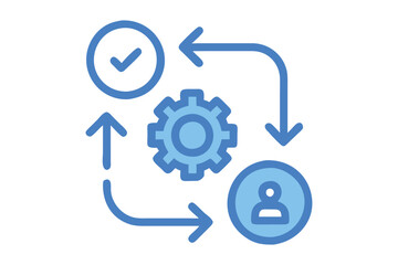Process icon blue color 