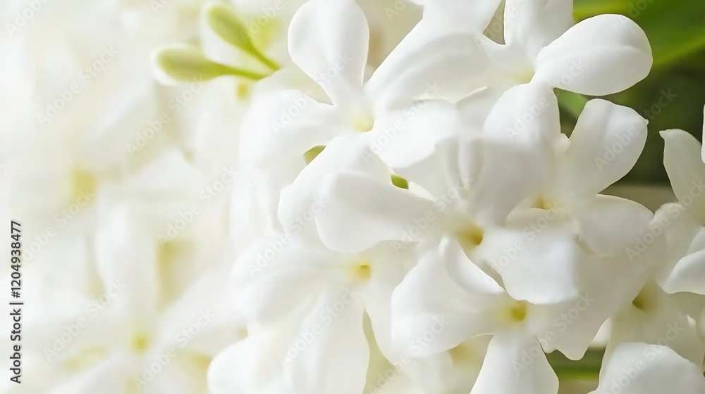 Aufkleber close up of a bunch of delicate white flowers with a soft light creating a gentle atmosphere
