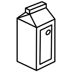 Stylish Milk Carton Line Drawing