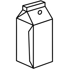 Stylish Milk Carton Line Drawing