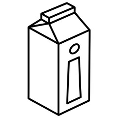 Stylish Milk Carton Line Drawing