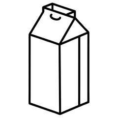 Stylish Milk Carton Line Drawing