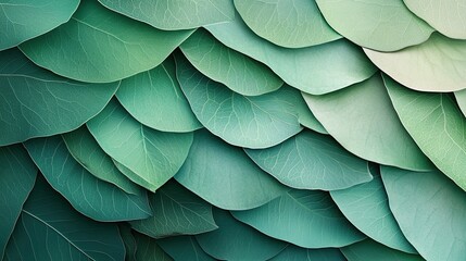 Lush Green Leaves in Decorative Layered Arrangement for Nature Lovers