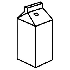 Stylish Milk Carton Line Drawing