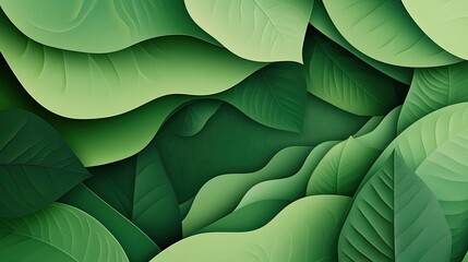 Obraz premium Lush Green Leaf Background with Vivid Texture and Depth