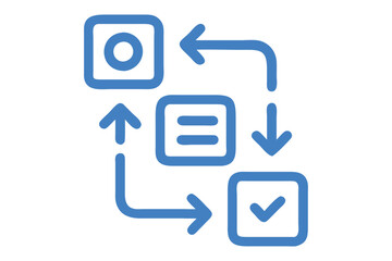 Process icon blue color 