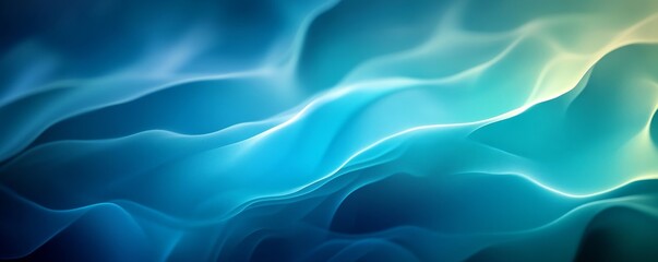 Fototapeta premium Blurred blue green gradient background, dynamic shadows texture, event flyer, retro vibe, Generative AI