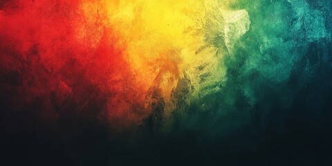 Abstract red yellow green noisy gradient background, geometric overlay texture presentation slide, dark backdrop, Generative AI