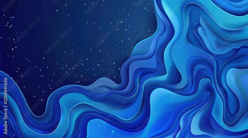 Poster a blue fluid textured background designed for social media ads, featuring smooth and dynamic pattern