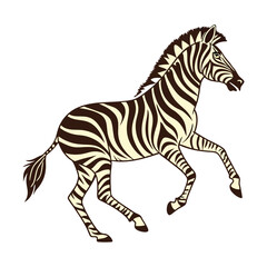 Fototapeta premium Black and white zebra illustration