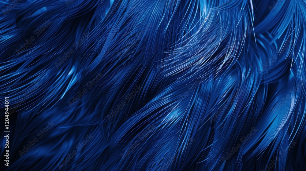 Poster an abstract background with shiny blue lines, fur-like textures, and sharp thorn-like spikes, creati