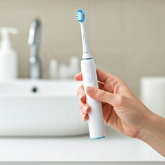 Electric Toothbrush in a Clean Bathroom Setting12