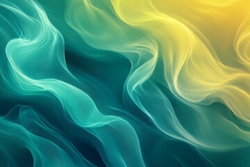 Obraz premium Blurred green yellow gradient background, dynamic flows texture, mobile banner, vibrant tones, Generative AI