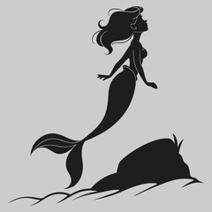 The Little Mermaid silhouette vector design art and illustration