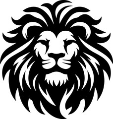 Fototapeta premium Stylized Lion Head Illustrations in Black Vector Design
