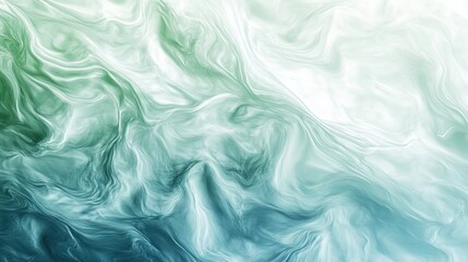 Obraz premium Abstract Green and Blue Swirling Waves with Fluid Motion Patterns