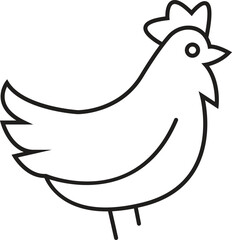 Minimalist Chicken Line Art Icon – Perfect for Poultry Farming, Agriculture Branding, Food Industry Projects, and Farm-Themed Illustrations