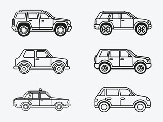 Vector of modern car illustration set in flat style