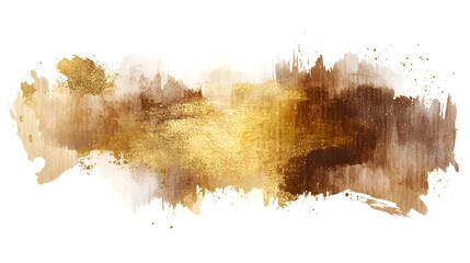 Obraz premium Abstract Gold and Brown Watercolor Brushstrokes