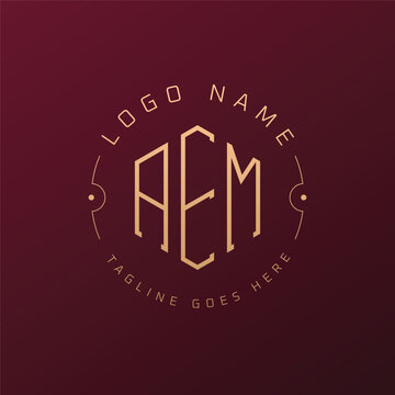 Luxury AEM Logo Design, Elegant Letter AEM Monogram Logo. Minimalist Polygon AEM Logo Design Template