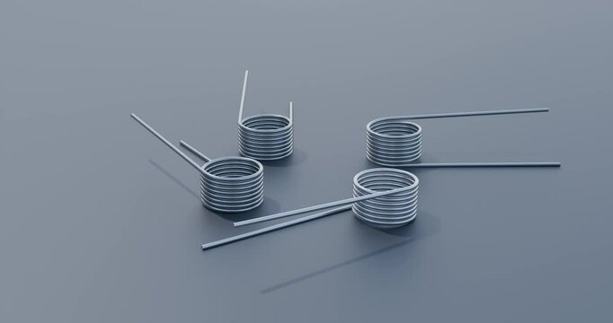 Torsion Spring with 3600 degree deflection angle; 3D CAD Design Spring; Engineered Mechanical spring: Industrial Dampeners