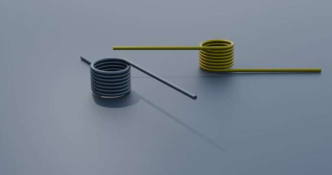 Torsion Spring with 180 degree deflection angle; 3D CAD Design Spring; Engineered Mechanical spring: Industrial Dampeners