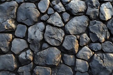 Fototapeta premium Dark gray stone wall texture.