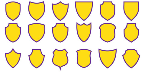 Shield check mark icon or security shield protection icon with tick symbol