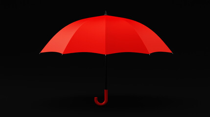 Obraz premium A red umbrella is shown on a black background