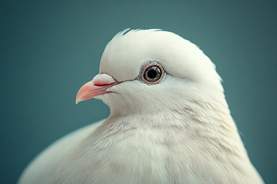 A Close Up Profile Of A White Dove