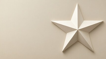 Decorative white star crafted from paper against a soft beige wall showcasing minimalistic design in modern decor. Generative AI