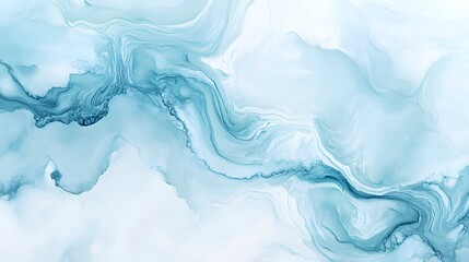 Obraz premium Abstract Blue Ink Swirls Fluid Art Painting