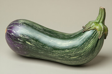 Green and Purple Striped Eggplant Vegetable