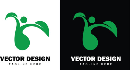 A green Logo Icon, Design, Vector Illustration, Silhouette