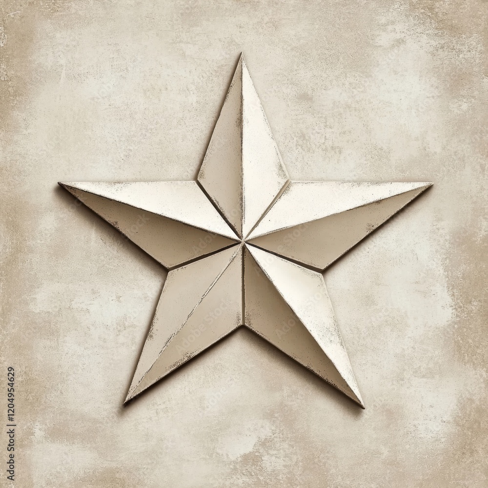 Leinwandbilder seven pointed star in pale color displaying a textured surface against a neutral background. generat