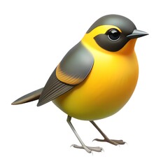 Obraz premium Common yellowthroat bird 3D render icon isolated on white background