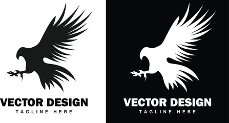 Eagle Icon, Design, Vector Illustration, Silhouette