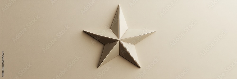 Poster star design in smooth beige background showcases modern artistic expression and sophisticated simpli