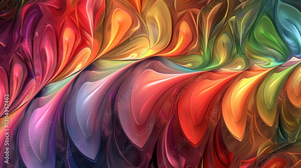 Poster a computer-generated abstract fractal artwork featuring vibrant, colorful patterns, ideal for creati