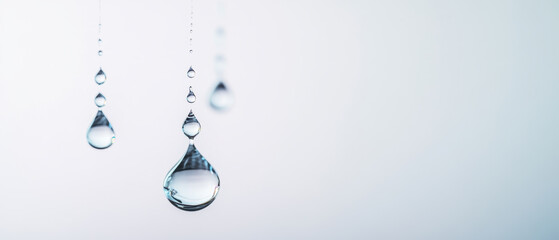 Floating water droplets create serene and calming atmosphere, reflecting light beautifully