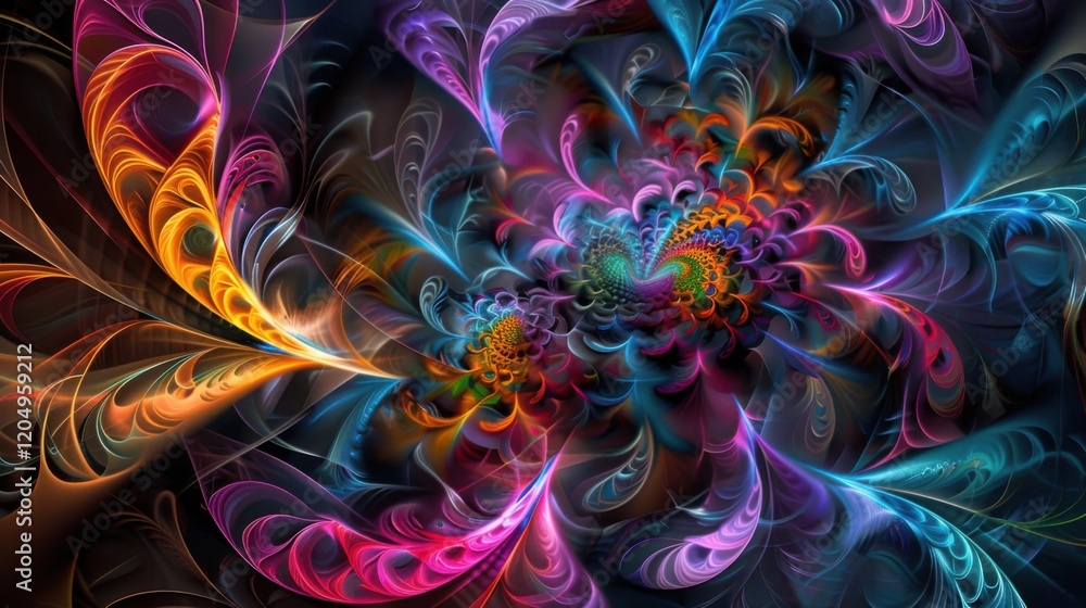 Poster a computer-generated abstract fractal artwork, perfect for projects needing fractal, abstract, or gr