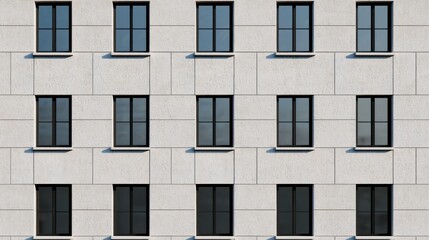 Obraz premium Modern Building Facade with Regularly Spaced Windows