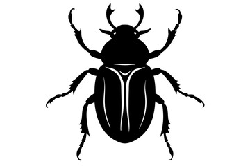 beetle silhouette vector white background