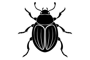 beetle silhouette vector white background